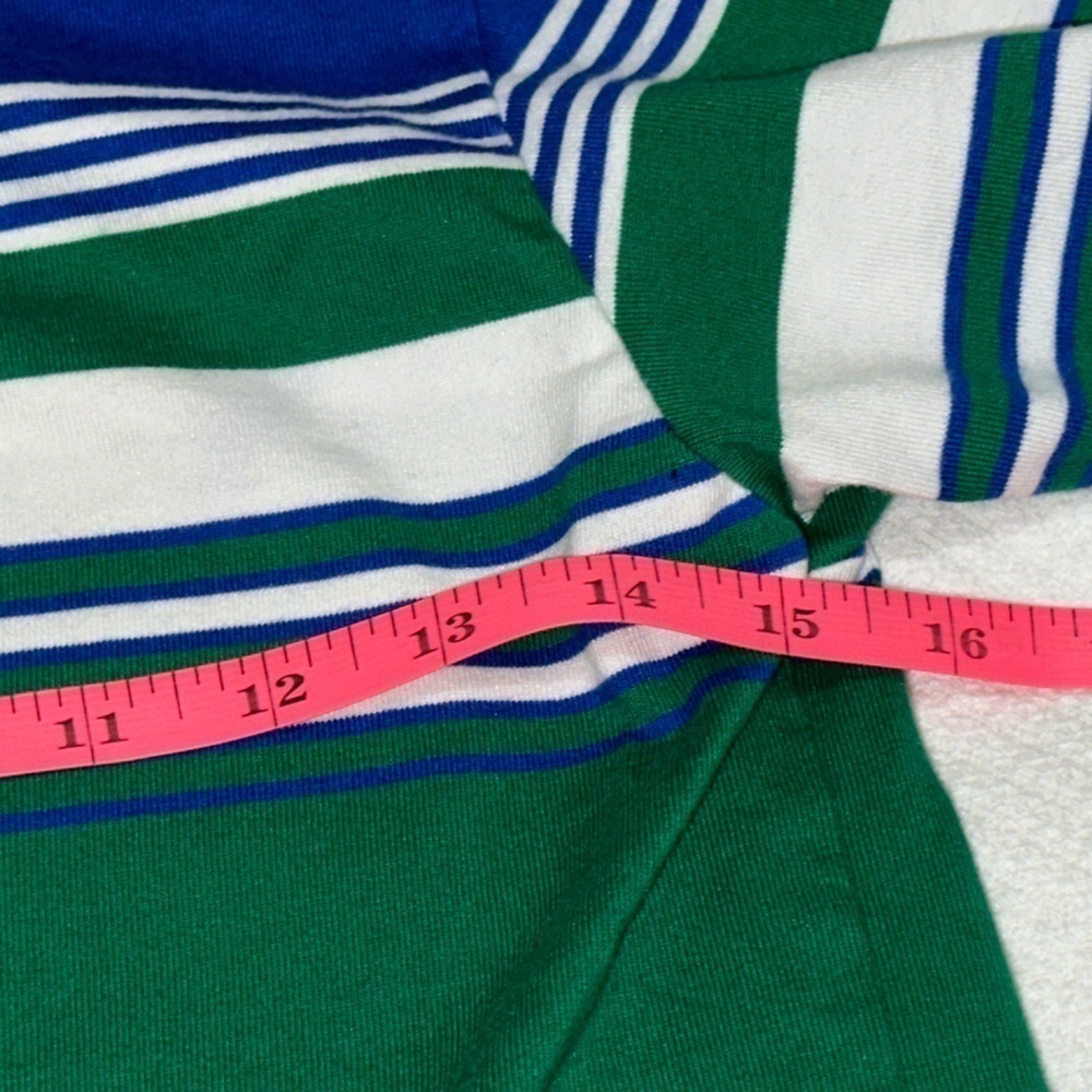 Boys green, blue & white striped heavyweight tee. Size 8. Great condition! - Picture 2 of 5